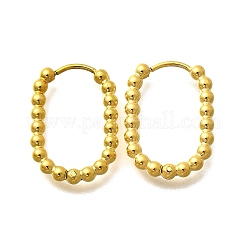 女性用304ステンレスフープピアス  イオンプレーティング（ip）  オーバル  14KGP本金メッキ  19.5x2.5x13.5mm&nbsp;EJEW-M068-08B-G