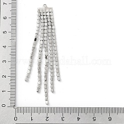 ラインストーン付き合金カップチェーンタッセルペンダント  プラチナ  68x10.5mm  穴：1.6mm&nbsp;X-EJEW-B036-04P