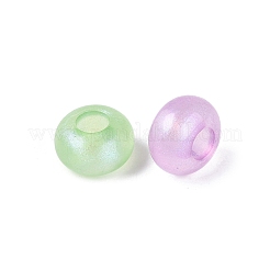 クリアアクリルヨーロピアンビーズ  ロンデル  大穴ビーズ  グリッターパウダー付き  ミックスカラー  13.5~14x8~8.5mm  穴：5.5mm  約549個/500g&nbsp;OACR-Q200-17