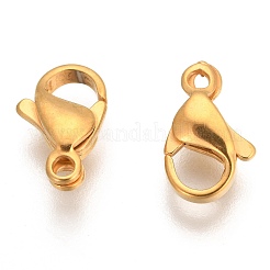 304ステンレススチール製ロブスタークロウ留め金  ゴールドカラー  11x7x3mm  穴：1.4mm&nbsp;LS-STAS-T040-PJ212-11