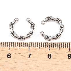 316ステンレススチールフープノーズリング  アンティークシルバー  オーバル  12x13x2.5mm&nbsp;AJEW-C044-05C-AS
