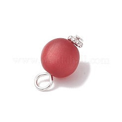 樹脂模造猫目ペンダント  ラウンド  銀色の鉄のループ付き  ミックスカラー  17x9.5mm  穴：3.5mm&nbsp;PALLOY-JF04166-01
