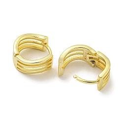 厚手の真鍮製フープピアス  18KGP本金メッキ  12.5x6mm&nbsp;EJEW-L211-011I-G