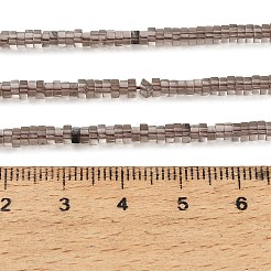 天然氷オブシディアンビーズ連売り  正方形  ヒシビーズ  2.5x2.5x1.5mm  穴：0.7mm  約263個/連  14.96''（38センチメートル）&nbsp;GG-CBA2498-C04-01