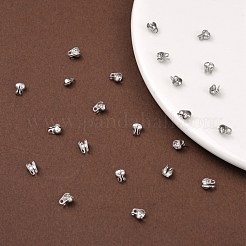 変色しにくい304ステンレススチールボールチープ  カロット終了  クラムシェルノットカバー  ステンレス鋼色  6x3mm  穴：1mm  内径：3mm&nbsp;X-STAS-R063-21