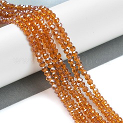 電気メッキガラスビーズセット  パール光沢メッキ  多面カット  ロンデル  シエナ  8x6mm  穴：1mm  約63~65個/連  39~40cm&nbsp;LS-EGLA-A034-T8mm-A19