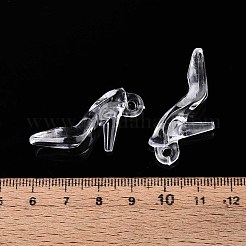 透明なアクリルパーツ  かかとの高い靴  透明  20x35x11.5mm  穴：2.5mm  約24個/セット&nbsp;X1-TACR-T005-01D-01