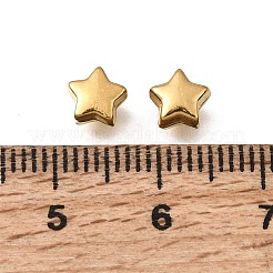 304ステンレススチールスペーサービーズ  イオンプレーティング（ip）  18KGP本金メッキ  スター  6x6x3.5mm  穴：1.2mm&nbsp;STAS-L315-074G-05