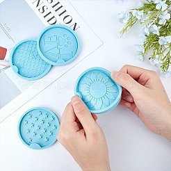 DIYカーコースターシリコンモールドキット  亜鉛合金カボション  かき混ぜ棒  100ml測定カップシリコン接着ツール  使い捨てラテックス指サック  ミックスカラー  72x8.5mm  インナーサイズ：60x64.5mm  1 PC&nbsp;DIY-OC0003-56