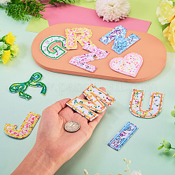 3袋ポリエステル刺繍用粘着糸アイロン接着/縫い付けパッチ  布のアップリケ  混合図形  ミックスカラー  55~66x20~66x1~1.6mm&nbsp;PATC-TA0001-52
