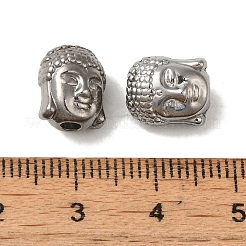 変色しない304ステンレススチールビーズ  仏頭  ステンレス鋼色  11x8.5x8mm  穴：2.3mm&nbsp;STAS-K285-42P