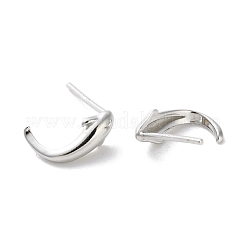 スターリングシルバーの魚のスタッドピアス925個  プラチナ  11x4.5mm&nbsp;EJEW-P296-11P