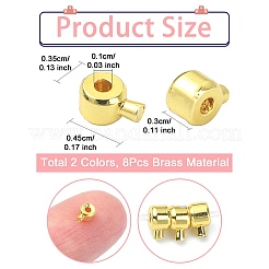 8 個 2 色真鍮つぶし玉  長持ちメッキ  ロンデル  ミックスカラー  4.5x3.5x3mm  穴：1mm  4個/カラー&nbsp;KK-YW0001-18