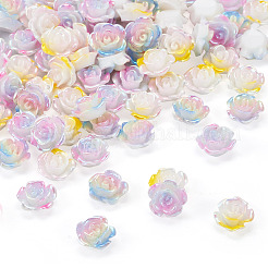 90色3色不透明樹脂カボション10x10x4.5個  虹色の花  ミックスカラー  30mm  [1]個/カラー&nbsp;CRES-TA0001-44