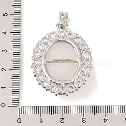 天然石クオーツクリスタルペンダント  白金トーン合金パーツ  楕円形のチャーム  41x28.5x7.5mm  穴：7.2x4mm&nbsp;G-A226-03P-07