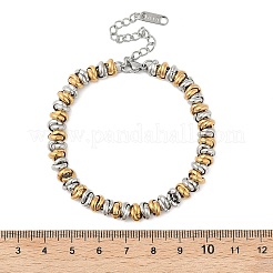 女性用304ステンレススチールリングリンクチェーンブレスレット  ゴールデン·ステンレス鋼色  7-1/8インチ（18cm）&nbsp;BJEW-Z084-01GP