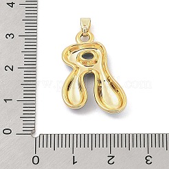 合金エナメルチャーム  レターチャーム  ゴールドカラー  文字r  27x17x4mm  穴：3.5x2.5mm&nbsp;ENAM-S023-01G-R