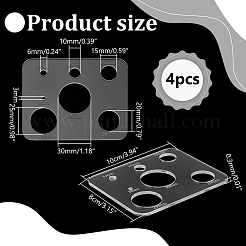 アクリルクラフト人形の目のテンプレート  人形作り用  長方形  透明  100x80x3mm  内径：3~30mm&nbsp;DIY-WH0580-39H