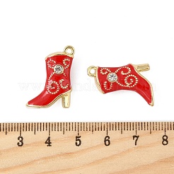 合金ラインストーンペンダント  エナメルスタイル  靴  ミックスカラー  23x16x7.5mm  穴：1.5mm&nbsp;PALLOY-P312-02G-M