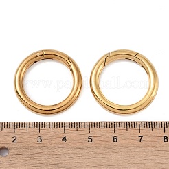 イオンプレーティング（IP）316ステンレス鋼スプリングゲートリング  リング  18KGP本金メッキ  28x3.8mm&nbsp;STAS-M296-01G-E