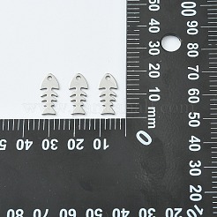 201ステンレススチールペンダント100個  レーザー切断  魚の骨  ステンレス鋼色  18x8x0.7mm  穴：1.6mm&nbsp;STAS-CJ0002-29