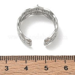 304ステンレススチール製カフオープンリングセッティング  カン付き  ステンレス鋼色  8mm  穴：2mm  usサイズ8 1/2(18.5mm)&nbsp;SA-CBA37BC-04P
