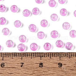 Fgbガラスシードビーズ  光沢のある内側の色  グレードA  ラウンド  蘭  6/0  4x3mm  穴：1.2~1.4mm  約6400個/ポンド&nbsp;SEED-Q040-08A-07