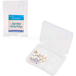 真鍮ビーズ  クロス  プラチナ·ゴールデン  8x8x3mm  穴：1.4mm  20個/セット&nbsp;KK-BC0005-07