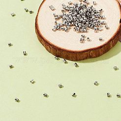 304ステンレススチールスペーサービーズ  コラム  ビーズコンテナ付  ステンレス鋼色  2x2mm  穴：0.9mm  約200個/箱&nbsp;STAS-UN0001-61P