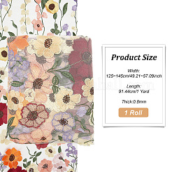 エスニック スタイル刺繍花ポリエステル チュール レース生地  服飾材料  カラフル  125~145x0.08cm&nbsp;DIY-WH0399-58
