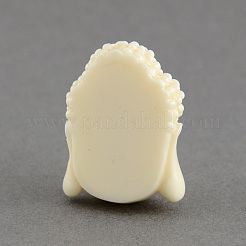 合成サンゴビーズ  染め  仏頭  ホワイト  15.5x11x6mm  穴：1.5mm&nbsp;X-CORA-S003-15mm-01