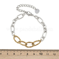 女性用304ステンレススチールリンクチェーンブレスレット  オーバル  ゴールデン·ステンレス鋼色  6-5/8インチ（16.9cm）&nbsp;BJEW-K291-02GP