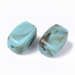 アクリルビーズ  天然石風  直方体の  ライトシーグリーン  13x7.5x7.5mm  穴：1.6mm  約700個/500g&nbsp;OACR-N130-016D