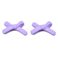 スプレープリントアクリルビーズ  蝶結び  ラバー加工スタイル  ミックスカラー  20.5x33x6mm  穴：1.6mm&nbsp;OACR-N015-014-B01