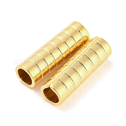 201ステンレスチューブビーズ  溝付き柱  ゴールドカラー  10x3.2mm  穴：2mm&nbsp;STAS-Z049-05G