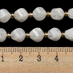 天然レインボー ムーンストーン ビーズ 連売り  シードビーズで  ファセットツイスト  8x8x8mm  穴：1mm  約40個/連  15.51''（39.4センチメートル）&nbsp;G-M443-B05-02
