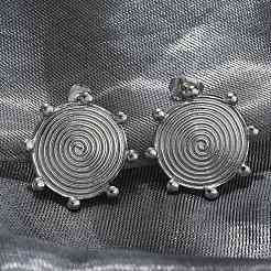 女性用304ステンレススチールスタッドピアス  フラットラウンド  ステンレス鋼色  22mm&nbsp;EJEW-M089-03P