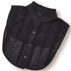 取り外し可能なコットンシャツの襟  洋服縫製アップリケエッジ  DIYアクセサリー  ブラック  356x340x2.5mm&nbsp;AJEW-WH20816-029