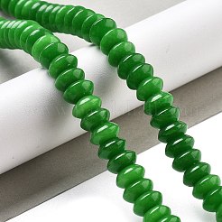 天然の天然翡翠ビーズ連売りを染めた  ソーサービーズ  ライムグリーン  10x5mm  穴：0.7mm  約40個/連  8.19''~8.54''（20.8~21.7センチメートル）&nbsp;G-P559-A16-02