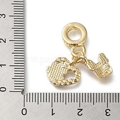 ラックメッキ合金ホットピンクエナメルヨーロピアンダングルチャーム  クリスタルラインストーン付き犬と足跡の大きな穴ペンダント  ゴールドカラー  28mm  穴：5mm&nbsp;PALLOY-A009-19G