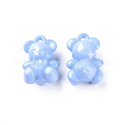 オペークアクリルパーツ  クマ  コーンフラワーブルー  20x13.5x10.5mm  穴：1.4mm  約400個/500g&nbsp;MACR-S373-113-A03