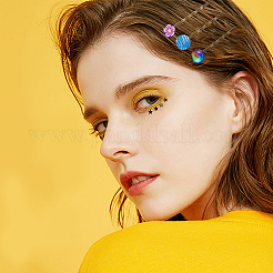 アイアン製ヘアピンパーツ  真鍮フラットラウンドトレイ付き  アンティークブロンズ  51.5x8mm  トレイ：8mm&nbsp;PHAR-AR0001-04