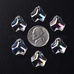 透明なアクリルパーツ  ABカラーメッキ  花びら  ミックスカラー  15.5x15x5mm  穴：2mm  約2200個/500g&nbsp;MACR-S373-106-C