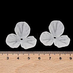 3枚の花びらのフロストアクリルビーズキャップ  花  ホワイト  27x28.5x7mm  穴：2mm  約431個/500g&nbsp;SACR-F016-01C