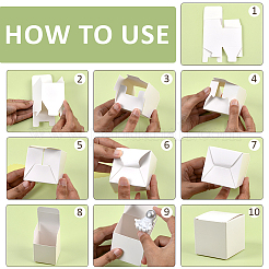 厚紙紙梱包箱100個  正方形  ホワイト  完成品：6x6x6cm&nbsp;CON-PH0003-67