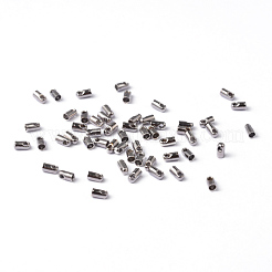 真鍮製コードエンドパーツ  ニッケルフリー  プラチナ  4.5x2.1mm  穴：1mm  内径：1.5mm&nbsp;EC111-2NF