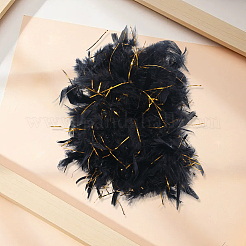 七面鳥の羽飾りアクセサリー  のための diy 衣装  ヘアアクセサリー  背景クラフト  ブラック  2000x140x14mm&nbsp;FIND-WH20012-43A