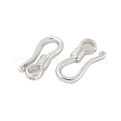 925スターリングシルバーフッククラスプ  プラチナ  9.5x4x1.8mm  穴：1.5mm&nbsp;STER-S012-03A-P