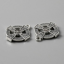 アイルランドのチベットスタイルの合金ペンダント  クロス  アンティークシルバー  24x20x3mm  穴：2mm&nbsp;FIND-CJC0009-45