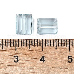 ガラス模造オーストリアクリスタルビーズ  多面カット  長方形  ライトスカイブルー  8x6x3mm  穴：1.2mm&nbsp;GLAA-H033-02-01